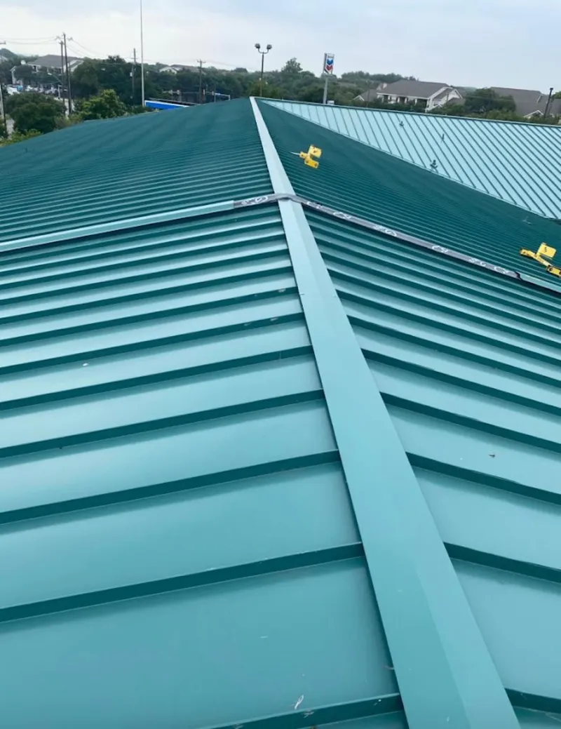 Green commercial metal roof ridge and valley for Metal Roof Repair in White Marsh